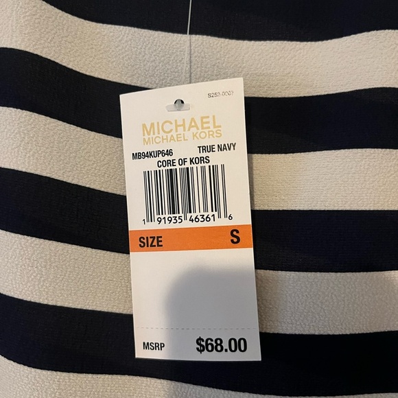 MICHAEL MICHAEL KORS Striped Tie-Hem Top - S - Picture 5 of 6